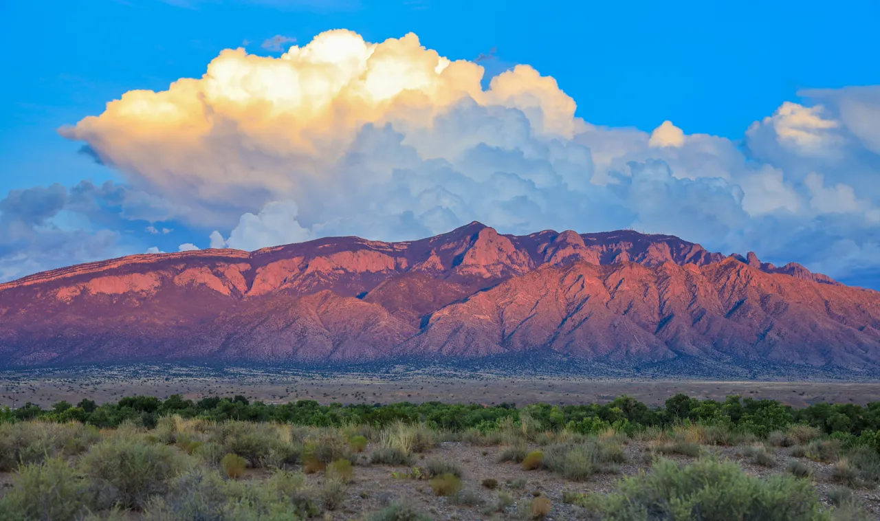 Sandia Mountains overlooking Albuquerque, New Mexico